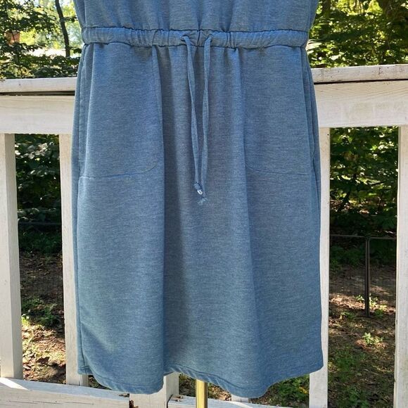 32 Degrees Cool Blue Waist Tie Sheath Knee Length Dress - Picture 3 of 7